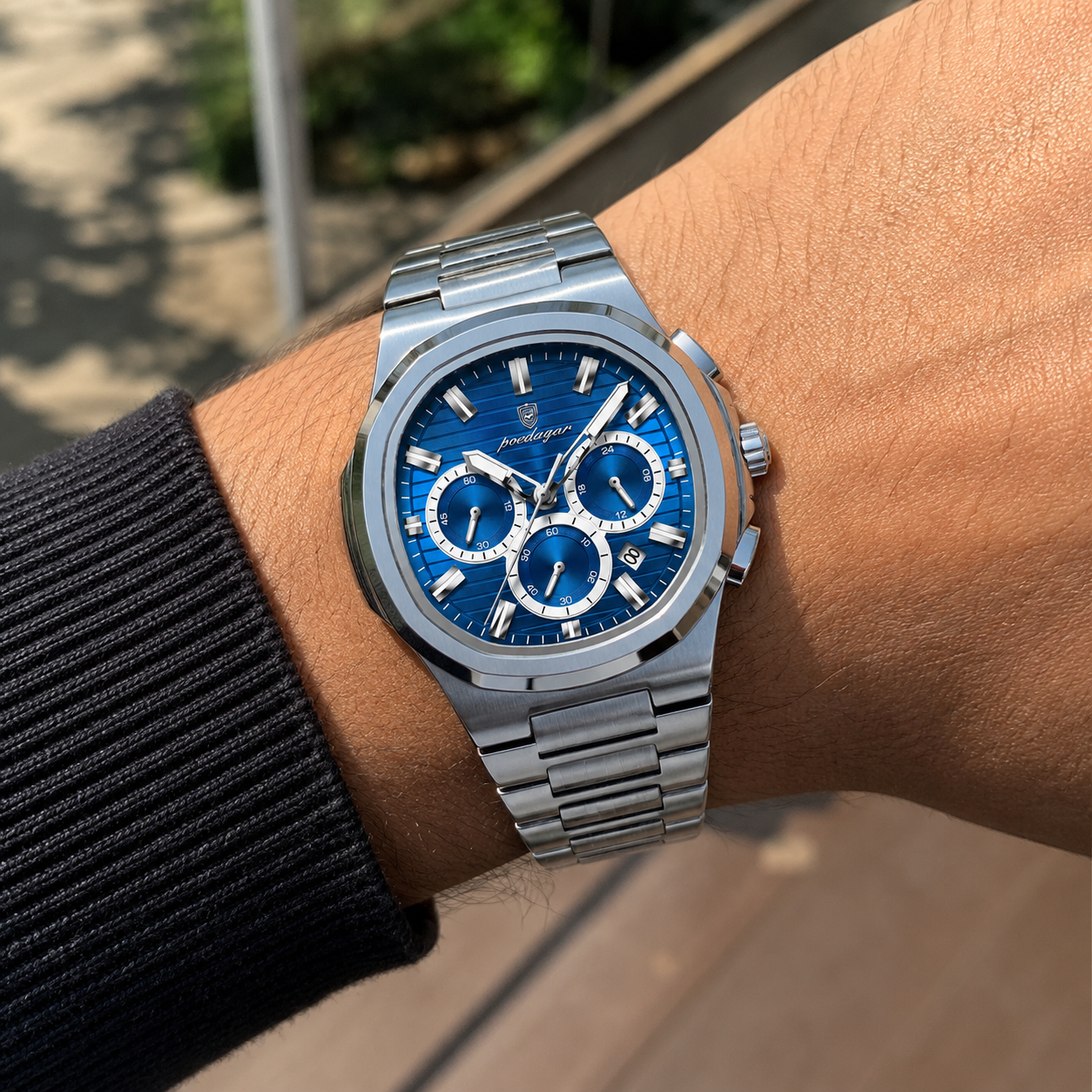 Poedagar Horus® Watch - Stainless Steel Chronograph