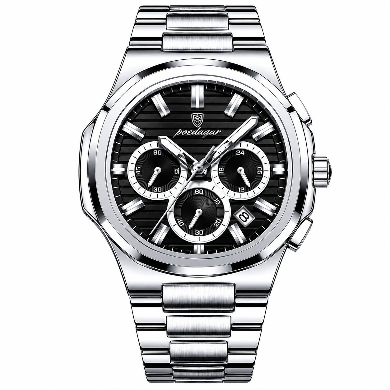 Poedagar Horus® Watch - Stainless Steel Chronograph