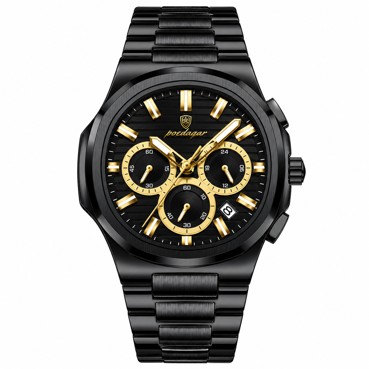 Poedagar Horus® Watch - Stainless Steel Chronograph