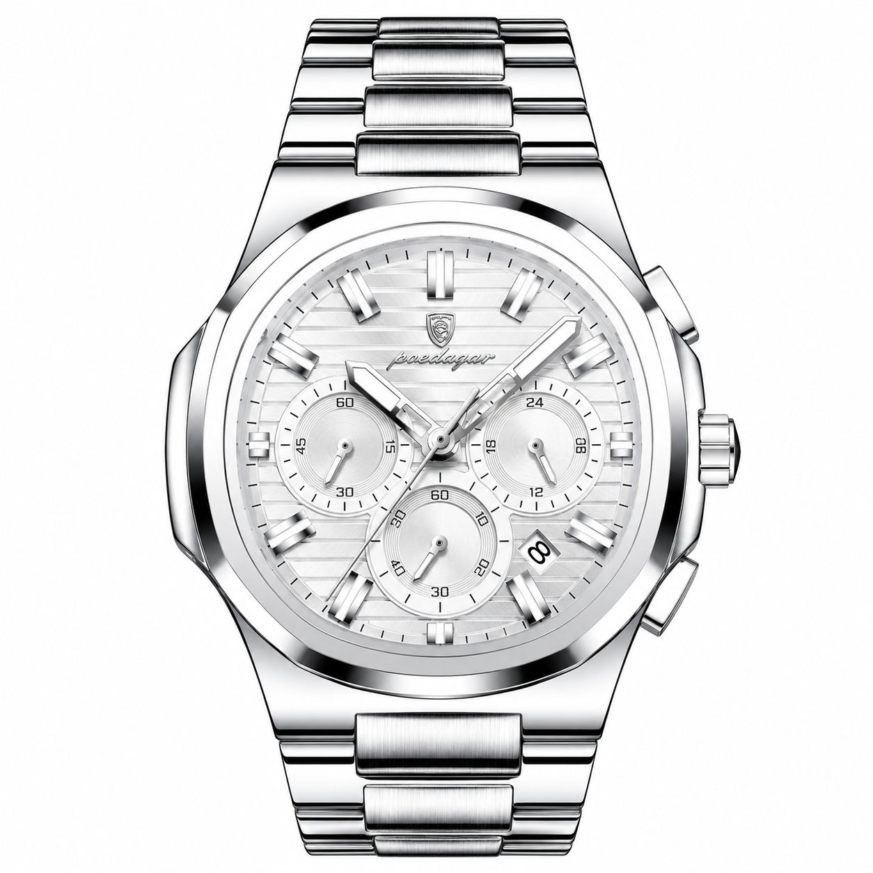 Poedagar Horus® Watch - Stainless Steel Chronograph