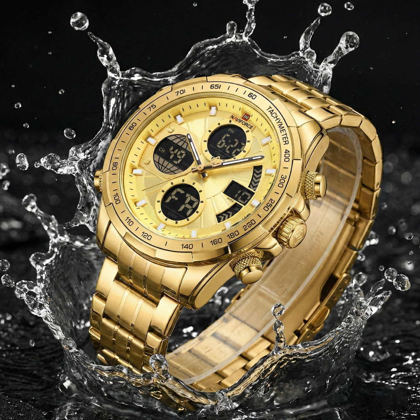 Naviforce Vanguard Gold NF9197 Military Sport Watch