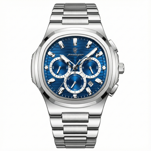 Poedagar Horus® Watch - Stainless Steel Chronograph