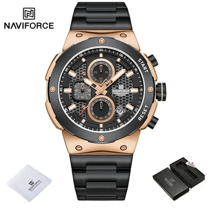 Naviforce Royal NF8072 Watch - Luxury Chronograph Stainless Steel