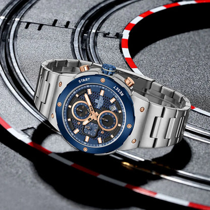 Naviforce Royal Silver Blue NF8072 Watch - Stainless Steel Chronograph