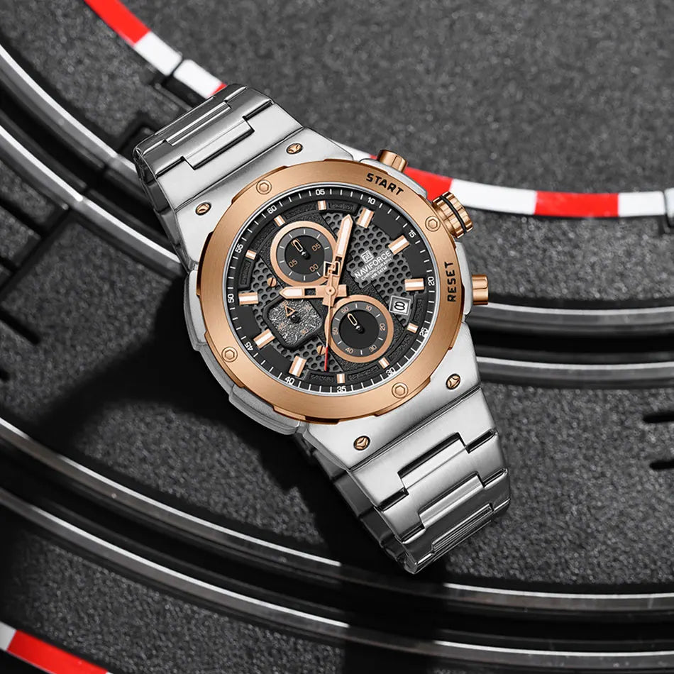 Naviforce Royal NF8072 Watch - Luxury Chronograph Stainless Steel