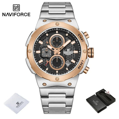 Naviforce Royal NF8072 Watch - Luxury Chronograph Stainless Steel