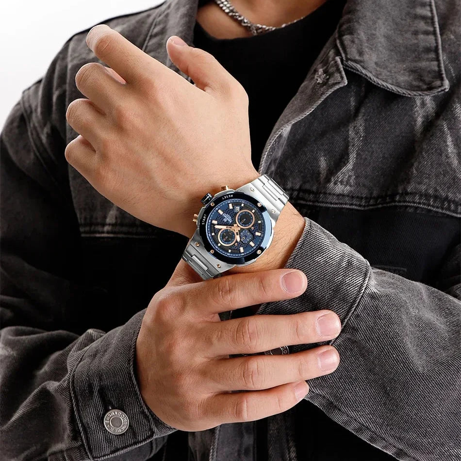 Naviforce Royal Silver Blue NF8072 Watch - Stainless Steel Chronograph