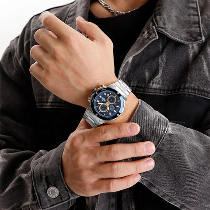 Naviforce Royal Silver Blue NF8072 Watch - Stainless Steel Chronograph