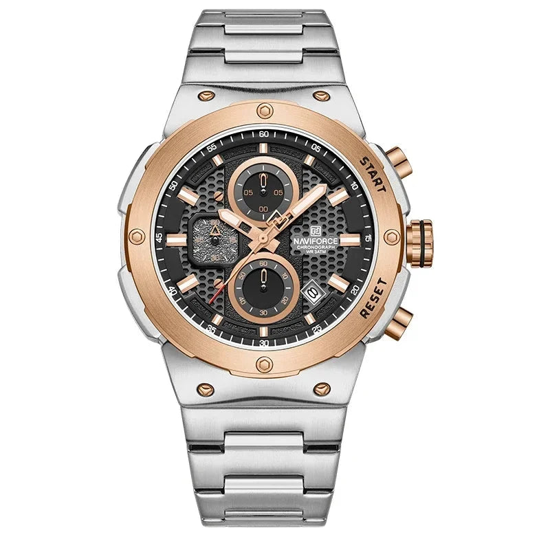 Naviforce Royal NF8072 Watch - Luxury Chronograph Stainless Steel