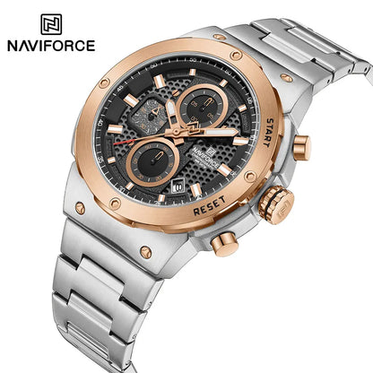 Naviforce Royal NF8072 Watch - Luxury Chronograph Stainless Steel