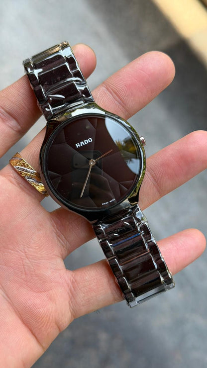Rado Black Thinline X Great Gardens Of The World True Watch For Men's