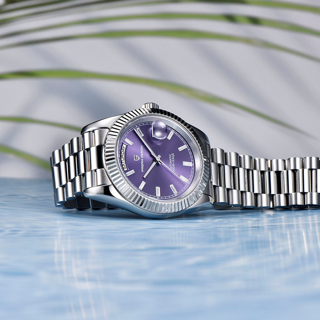 Design London prateado e roxo
