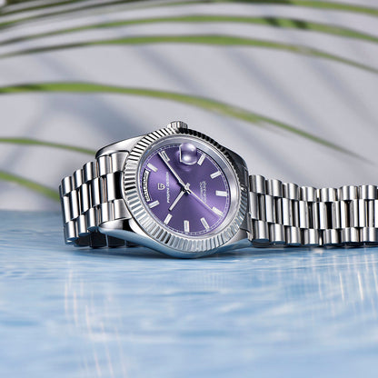 Design London prateado e roxo