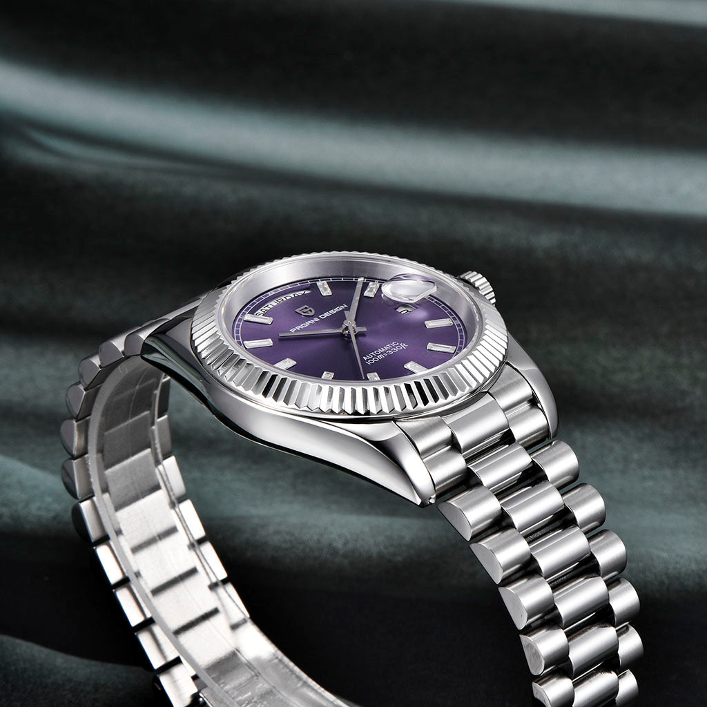 Design London prateado e roxo