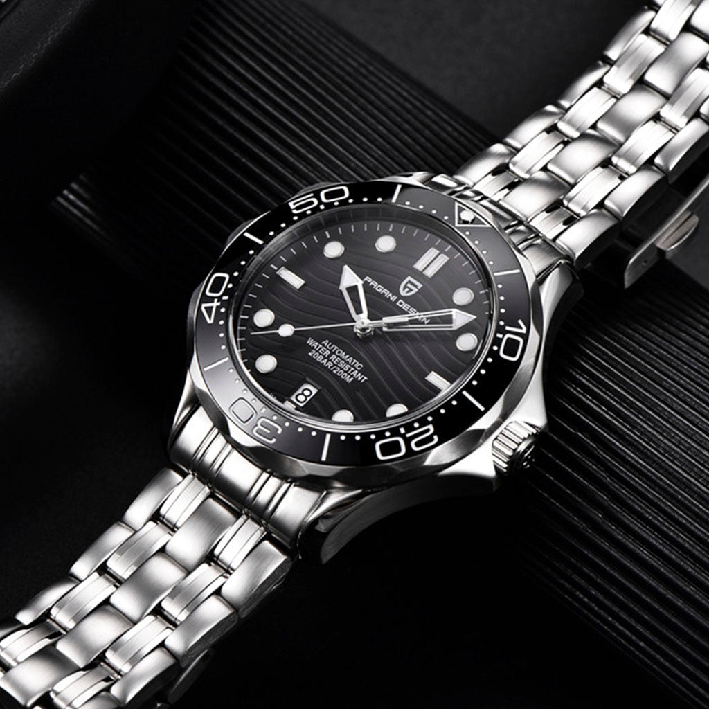 Diseño Reloj Veracius Negro de acero inoxidable