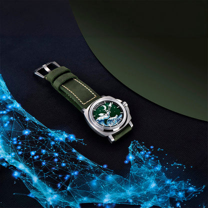 Ontwerp Wave Zilver Groen