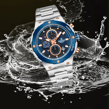 Naviforce Royal Silver Blue NF8072 Watch - Stainless Steel Chronograph