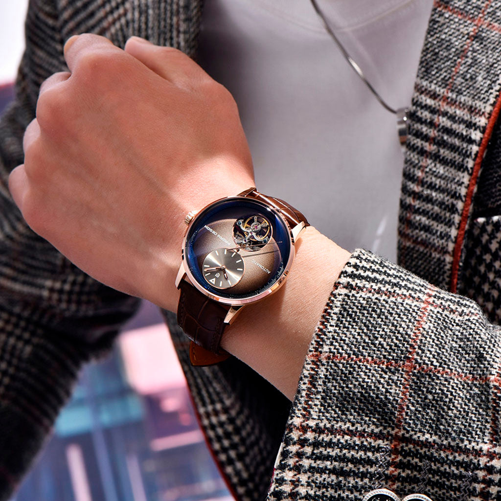 Wzór Tourbillon złoty brązowy